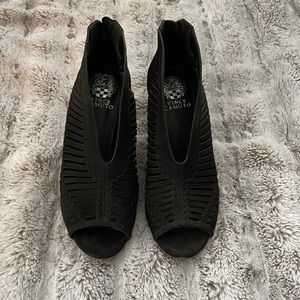 Vince Camino Black Caged Open Toe Bootie